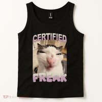 Certified Freak Cat Meme Funny Pet Humor Tank Top thumb 2
