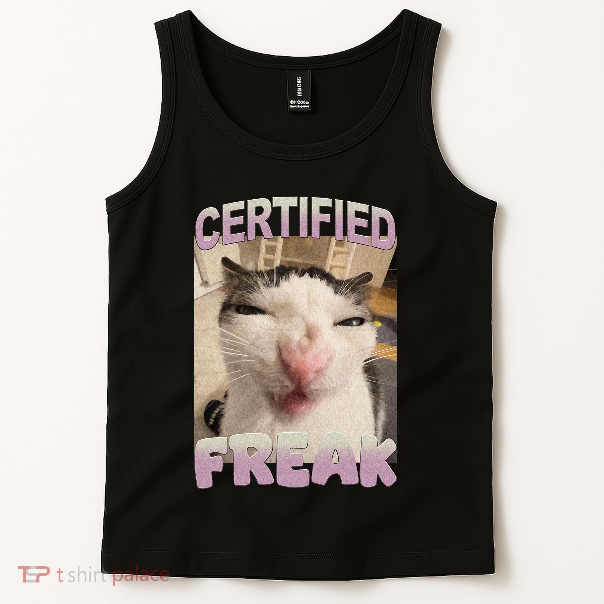 Certified Freak Cat Meme Funny Pet Humor Tank Top