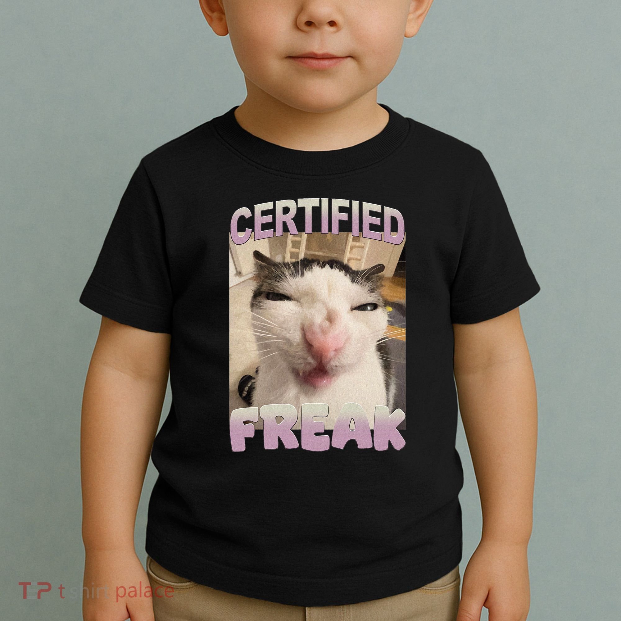 Certified Freak Cat Meme Funny Pet Humor Toddler T-Shirt