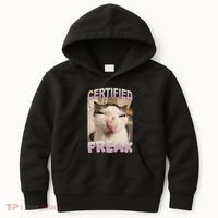 Certified Freak Cat Meme Funny Pet Humor Kids Hoodie thumb 0