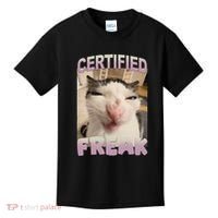 Certified Freak Cat Meme Funny Pet Humor Kids T-Shirt thumb 0