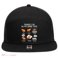 Capybaras Funny Capibara Rodent Things I Do In My Spare Time  7 Panel Mesh Trucker Snapback Hat thumb 0