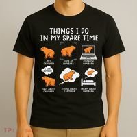 Capybaras Funny Capibara Rodent Things I Do In My Spare Time  T-Shirt thumb 3