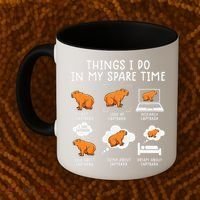 Capybaras Funny Capibara Rodent Things I Do In My Spare Time  Coffee Mug thumb 2