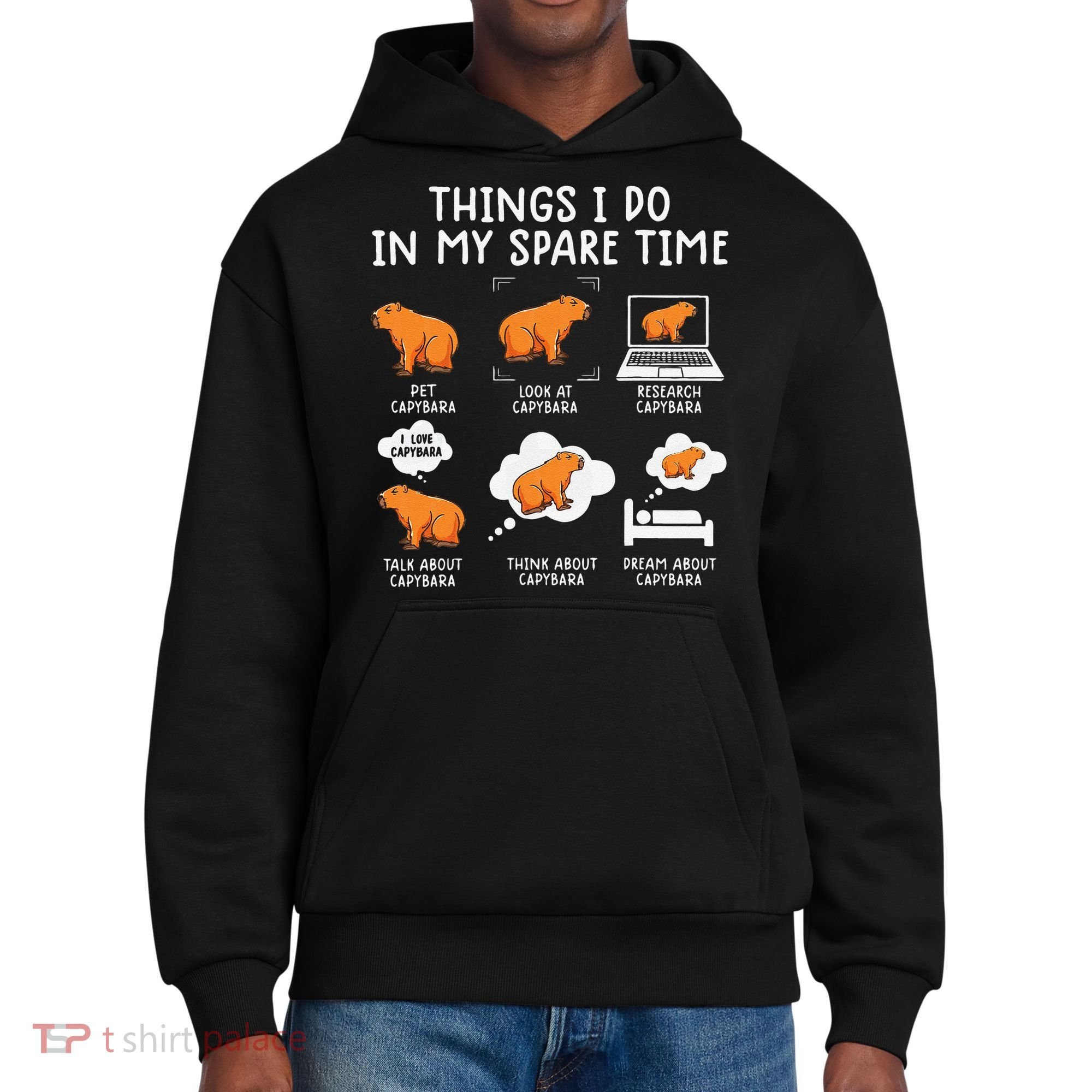 Capybaras Funny Capibara Rodent Things I Do In My Spare Time  District V.I.T. Heavyweight Hoodie