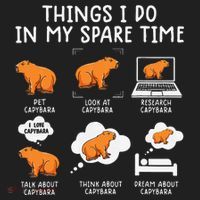 Capybaras Funny Capibara Rodent Things I Do In My Spare Time  Hat thumb 2