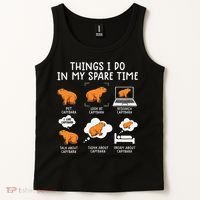 Capybaras Funny Capibara Rodent Things I Do In My Spare Time  Tank Top thumb 2