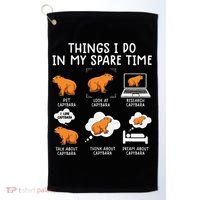Capybaras Funny Capibara Rodent Things I Do In My Spare Time  Golf Towel thumb 0