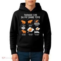 Capybaras Funny Capibara Rodent Things I Do In My Spare Time  Kids Hoodie thumb 4