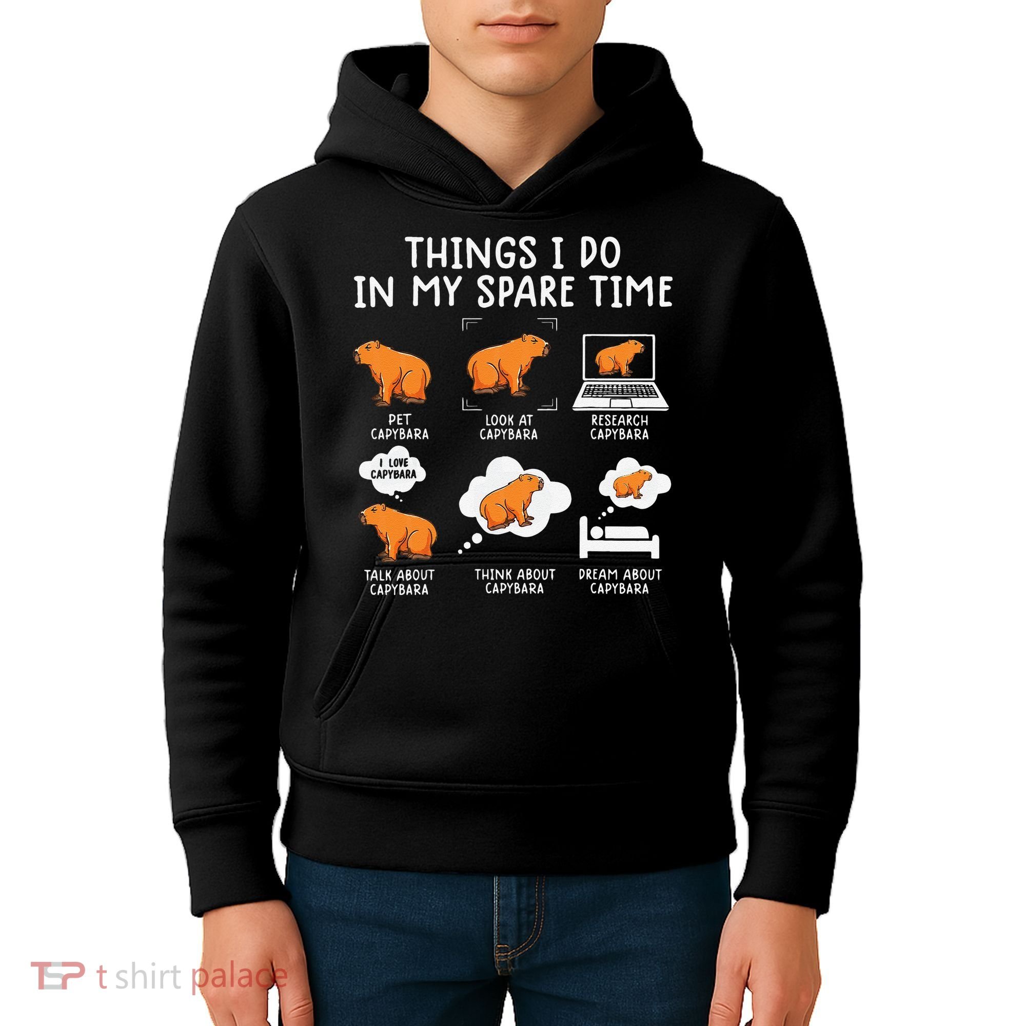 Capybaras Funny Capibara Rodent Things I Do In My Spare Time  Kids Hoodie