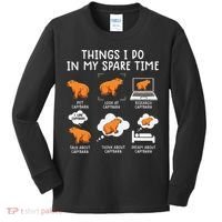Capybaras Funny Capibara Rodent Things I Do In My Spare Time  Kids Long Sleeve Shirt thumb 0