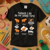 Capybaras Funny Capibara Rodent Things I Do In My Spare Time  Kids T-Shirt thumb 3