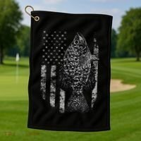 Crappie Flag Crappie Fishing Flag Golf Towel thumb 1