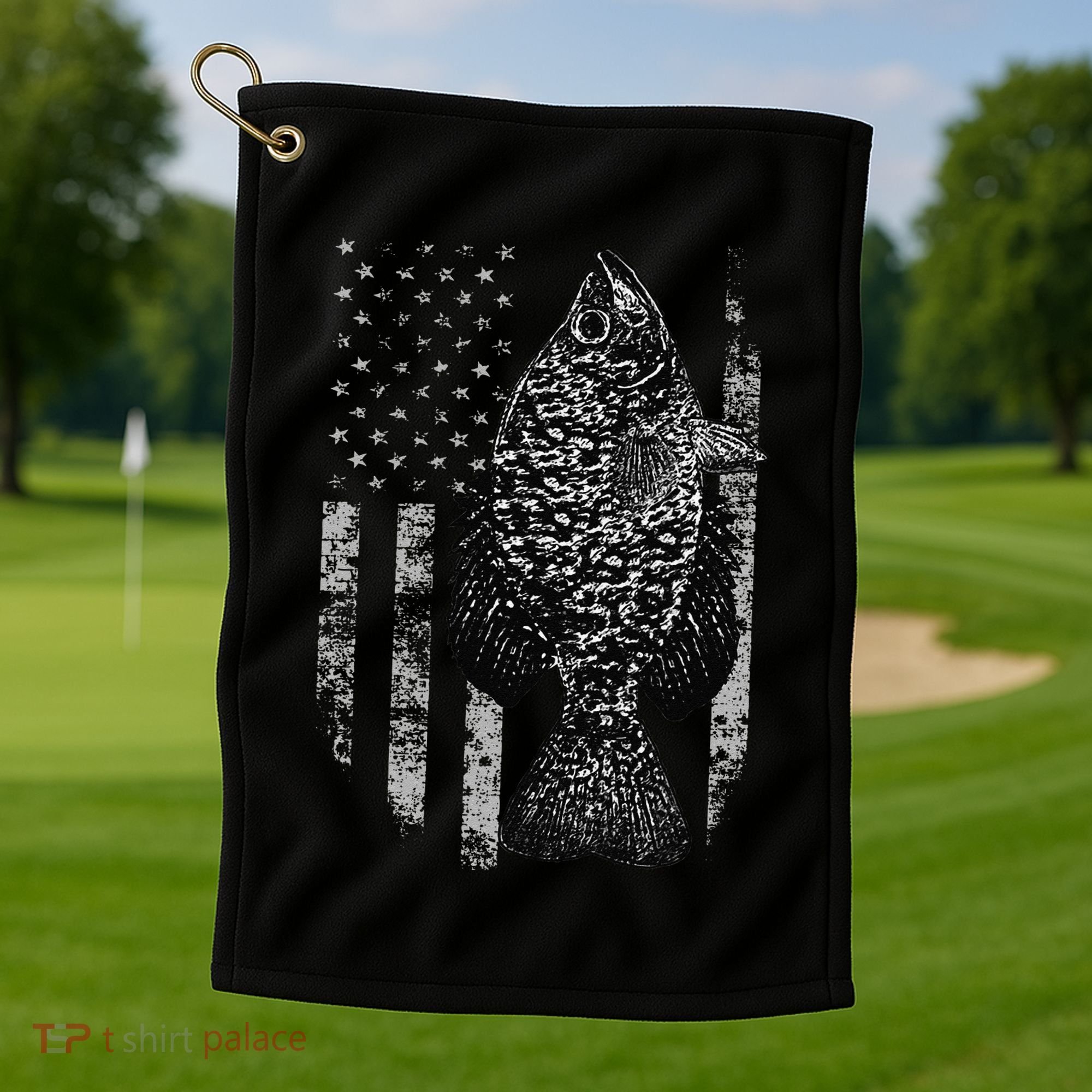 Crappie Flag Crappie Fishing Flag Golf Towel