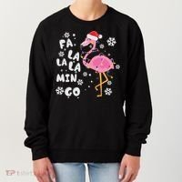 Christmas Flamingo Christmas Light Santa Hat Xmas Women's Sweatshirt thumb 0
