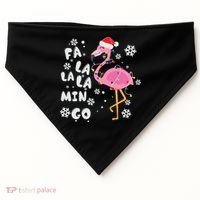 Christmas Flamingo Christmas Light Santa Hat Xmas USA-Made Doggie Bandana thumb 0