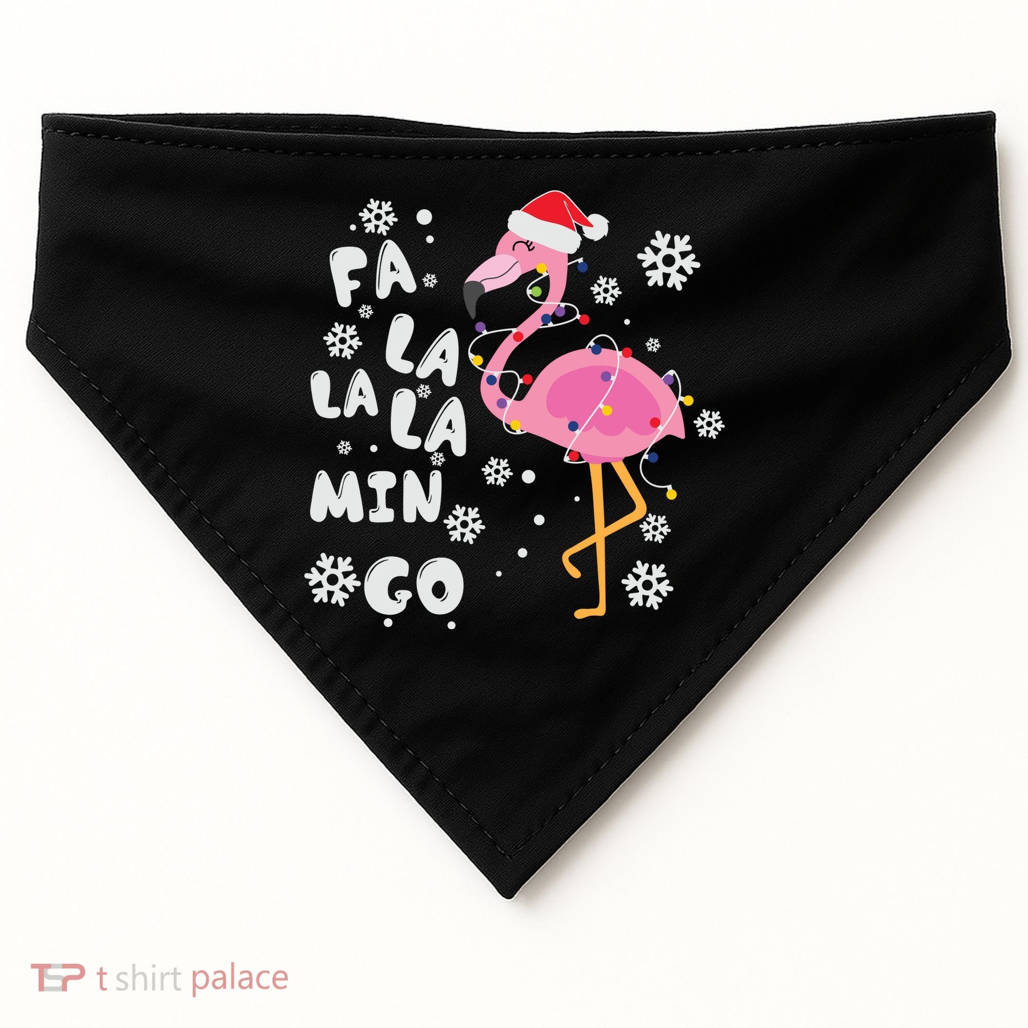 Christmas Flamingo Christmas Light Santa Hat Xmas USA-Made Doggie Bandana