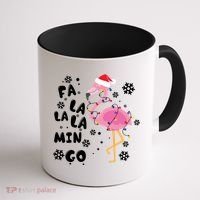 Christmas Flamingo Christmas Light Santa Hat Xmas Coffee Mug thumb 1