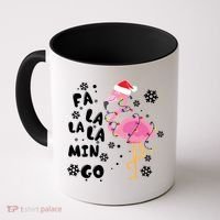 Christmas Flamingo Christmas Light Santa Hat Xmas Coffee Mug thumb 0