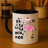 Christmas Flamingo Christmas Light Santa Hat Xmas Coffee Mug thumb 4