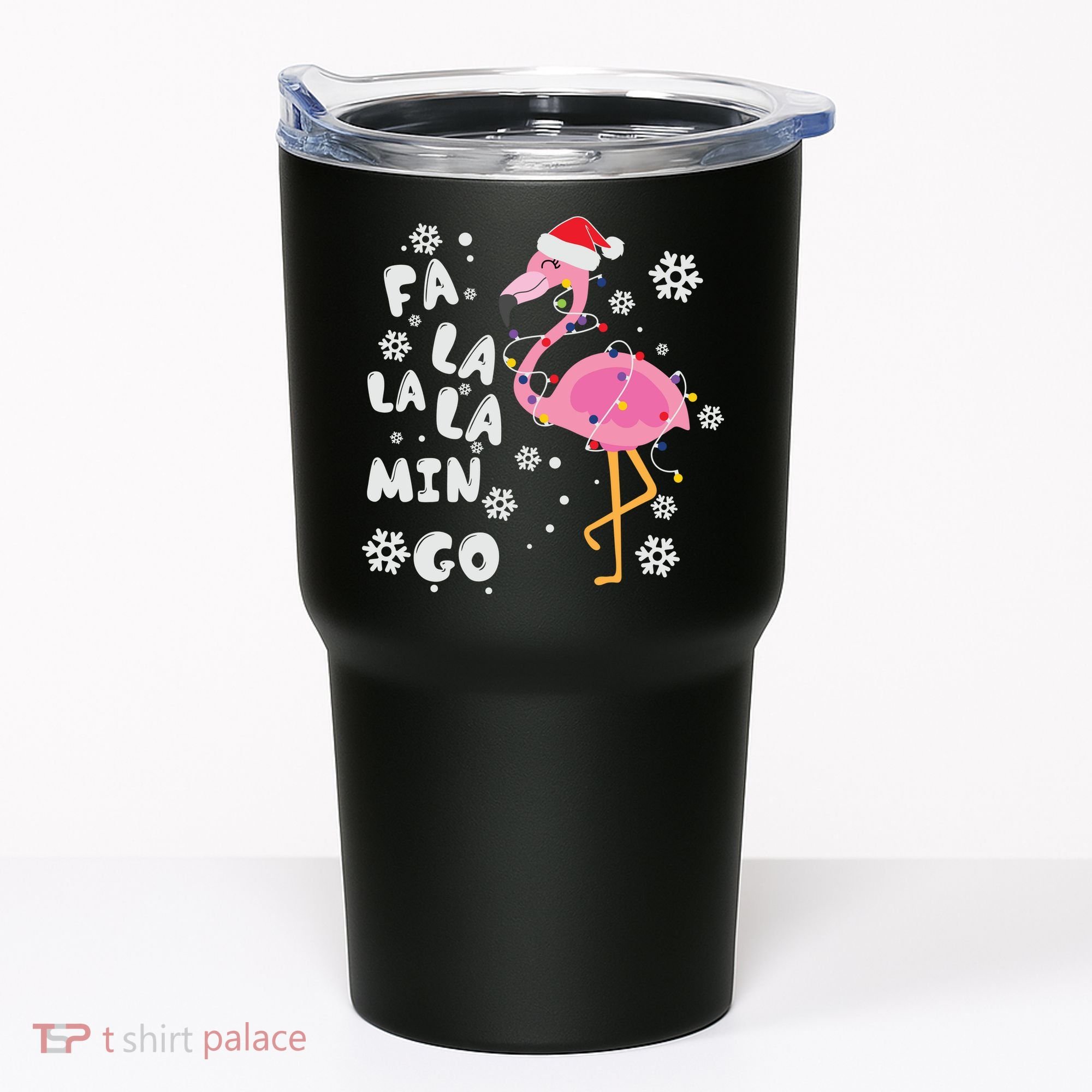 Christmas Flamingo Christmas Light Santa Hat Xmas Tumbler