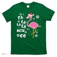 Christmas Flamingo Christmas Light Santa Hat Xmas T-Shirt thumb 0