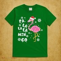 Christmas Flamingo Christmas Light Santa Hat Xmas T-Shirt thumb 5