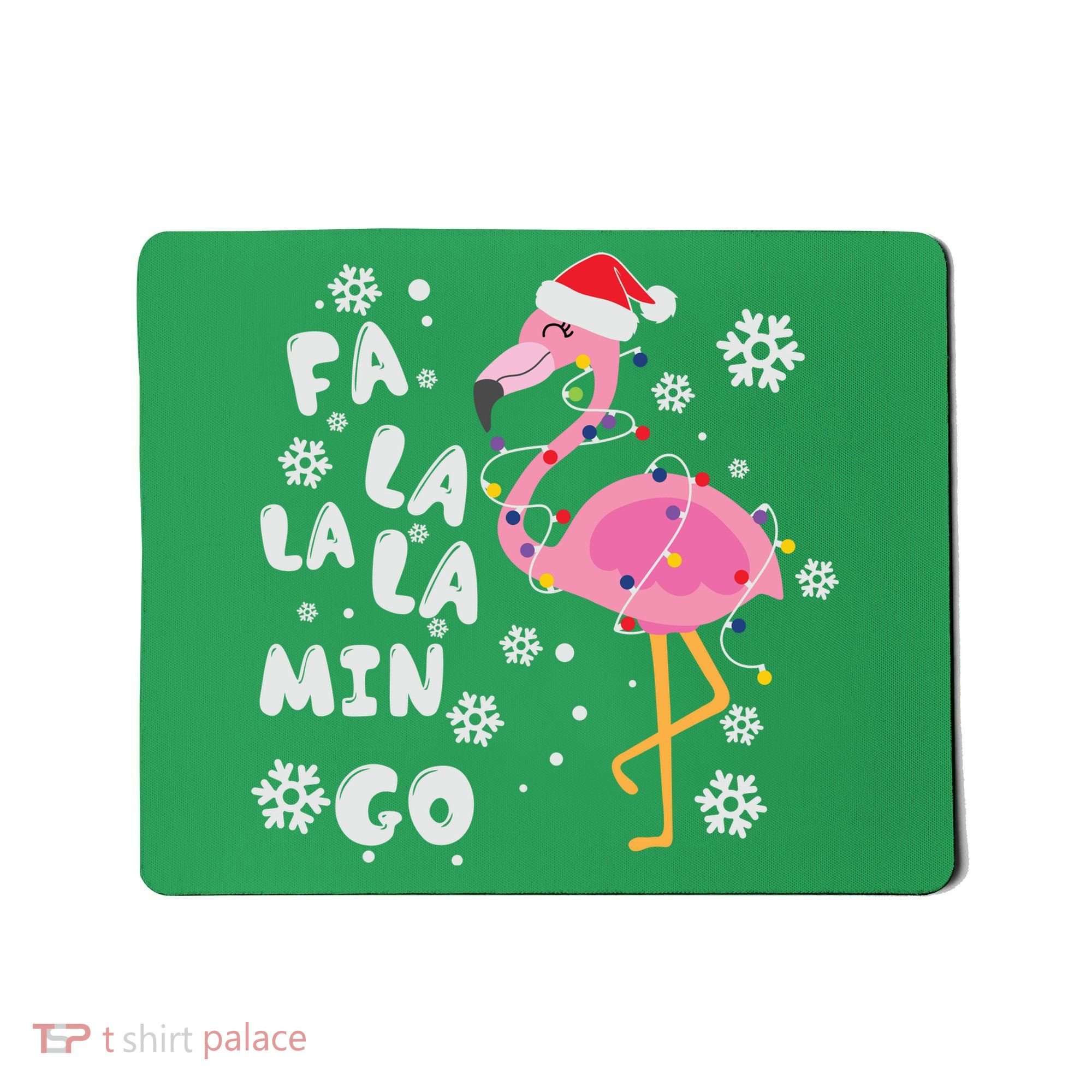 Christmas Flamingo Christmas Light Santa Hat Xmas Mousepad