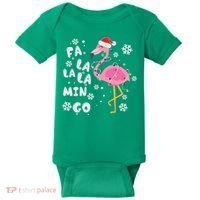 Christmas Flamingo Christmas Light Santa Hat Xmas Baby Bodysuit thumb 0