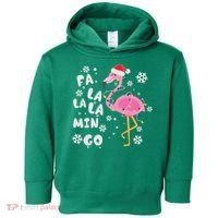 Christmas Flamingo Christmas Light Santa Hat Xmas Toddler Hoodie thumb 0