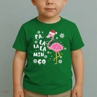 Christmas Flamingo Christmas Light Santa Hat Xmas Toddler T-Shirt thumb 2