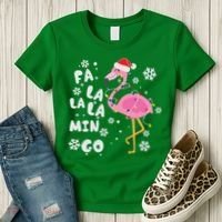 Christmas Flamingo Christmas Light Santa Hat Xmas Women's T-Shirt thumb 3