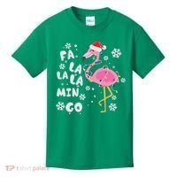 Christmas Flamingo Christmas Light Santa Hat Xmas Kids T-Shirt thumb 0