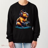 Capybara Funny Capybara Rodent & Video Games Lover Women's Sweatshirt thumb 0