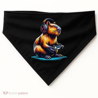 Capybara Funny Capybara Rodent & Video Games Lover USA-Made Doggie Bandana