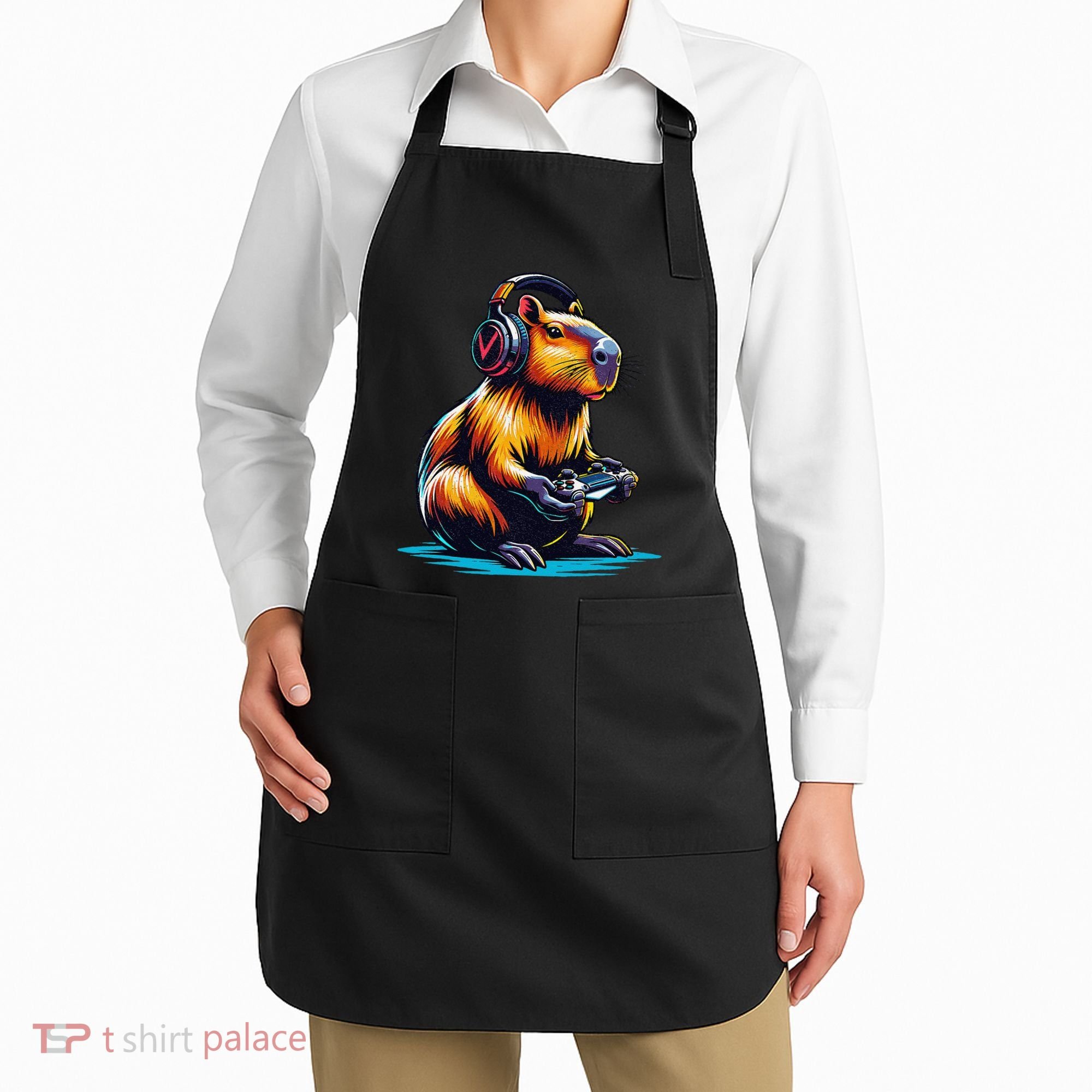 Capybara Funny Capybara Rodent & Video Games Lover Apron