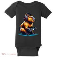 Capybara Funny Capybara Rodent & Video Games Lover Baby Bodysuit thumb 0