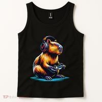 Capybara Funny Capybara Rodent & Video Games Lover Tank Top thumb 2