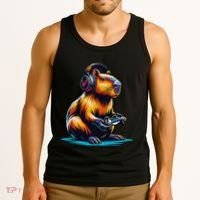 Capybara Funny Capybara Rodent & Video Games Lover Tank Top thumb 3