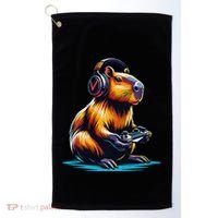Capybara Funny Capybara Rodent & Video Games Lover Golf Towel thumb 0