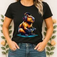 Capybara Funny Capybara Rodent & Video Games Lover Women's T-Shirt thumb 2