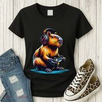 Capybara Funny Capybara Rodent & Video Games Lover Women's T-Shirt thumb 3