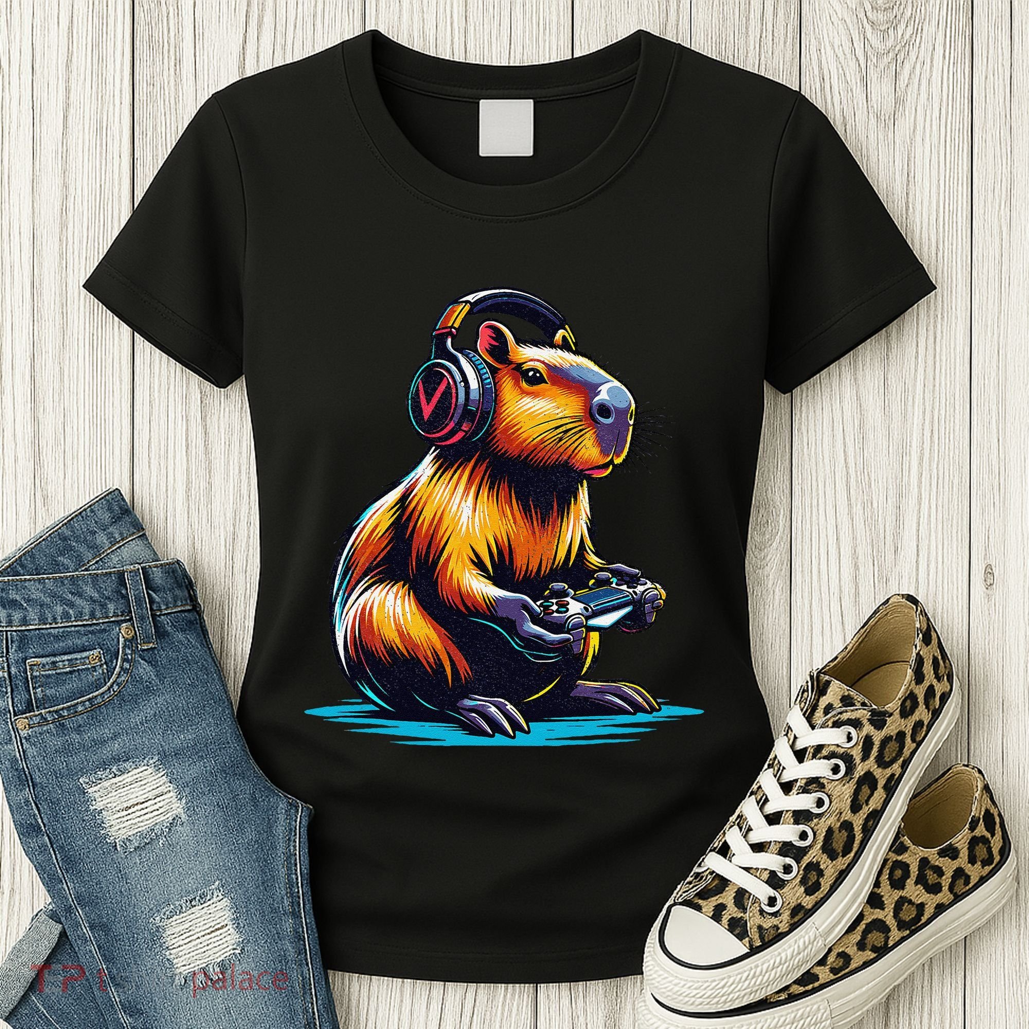 Capybara Funny Capybara Rodent & Video Games Lover Women's T-Shirt