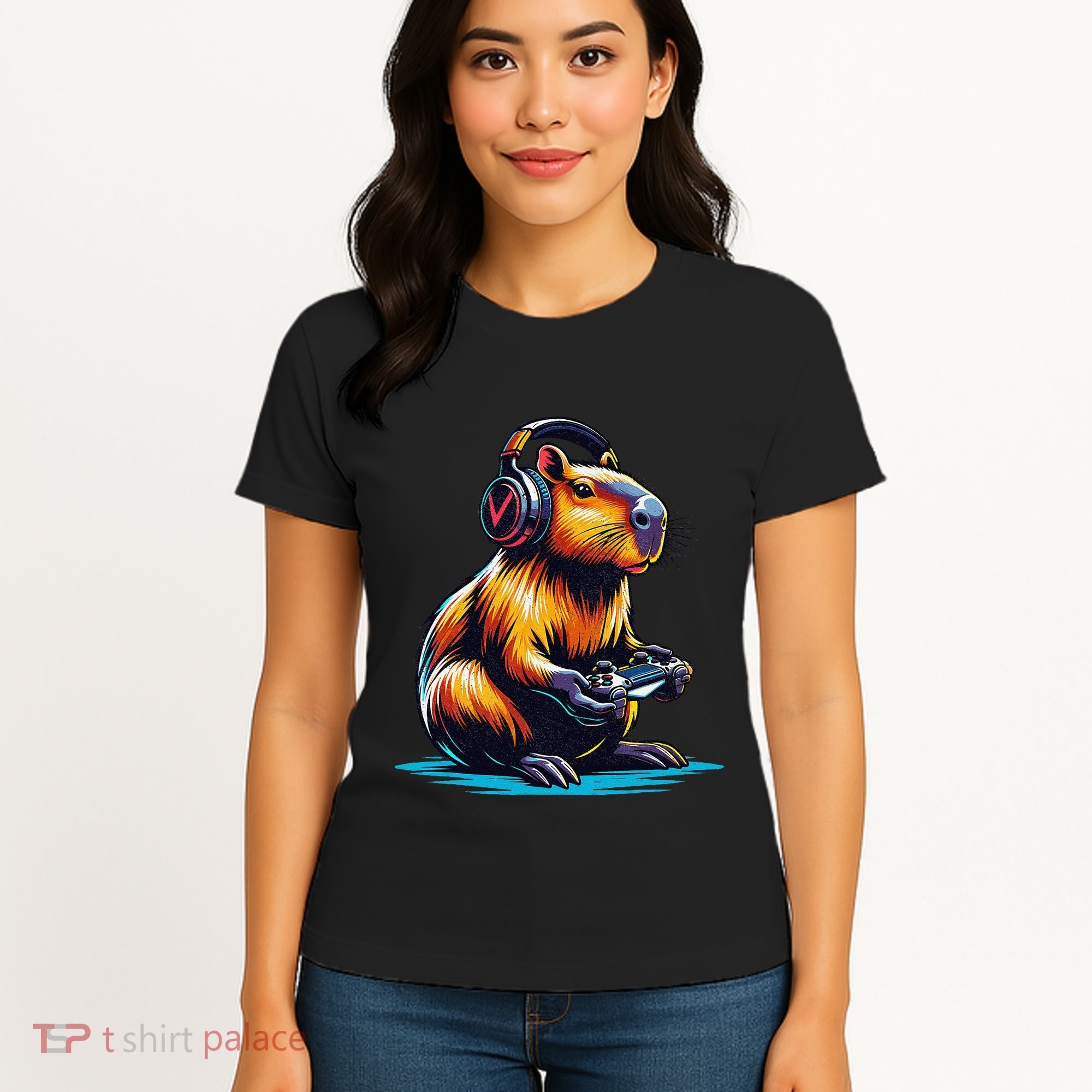 Capybara Funny Capybara Rodent & Video Games Lover Women's T-Shirt