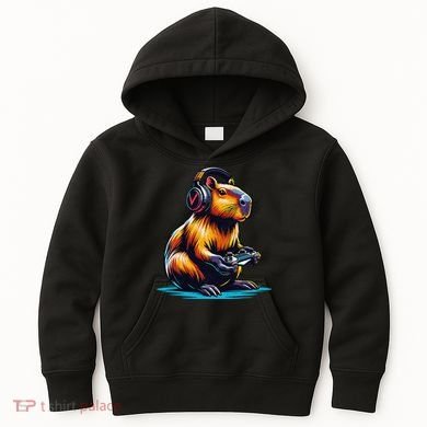 Capybara Funny Capybara Rodent & Video Games Lover Kids Hoodie