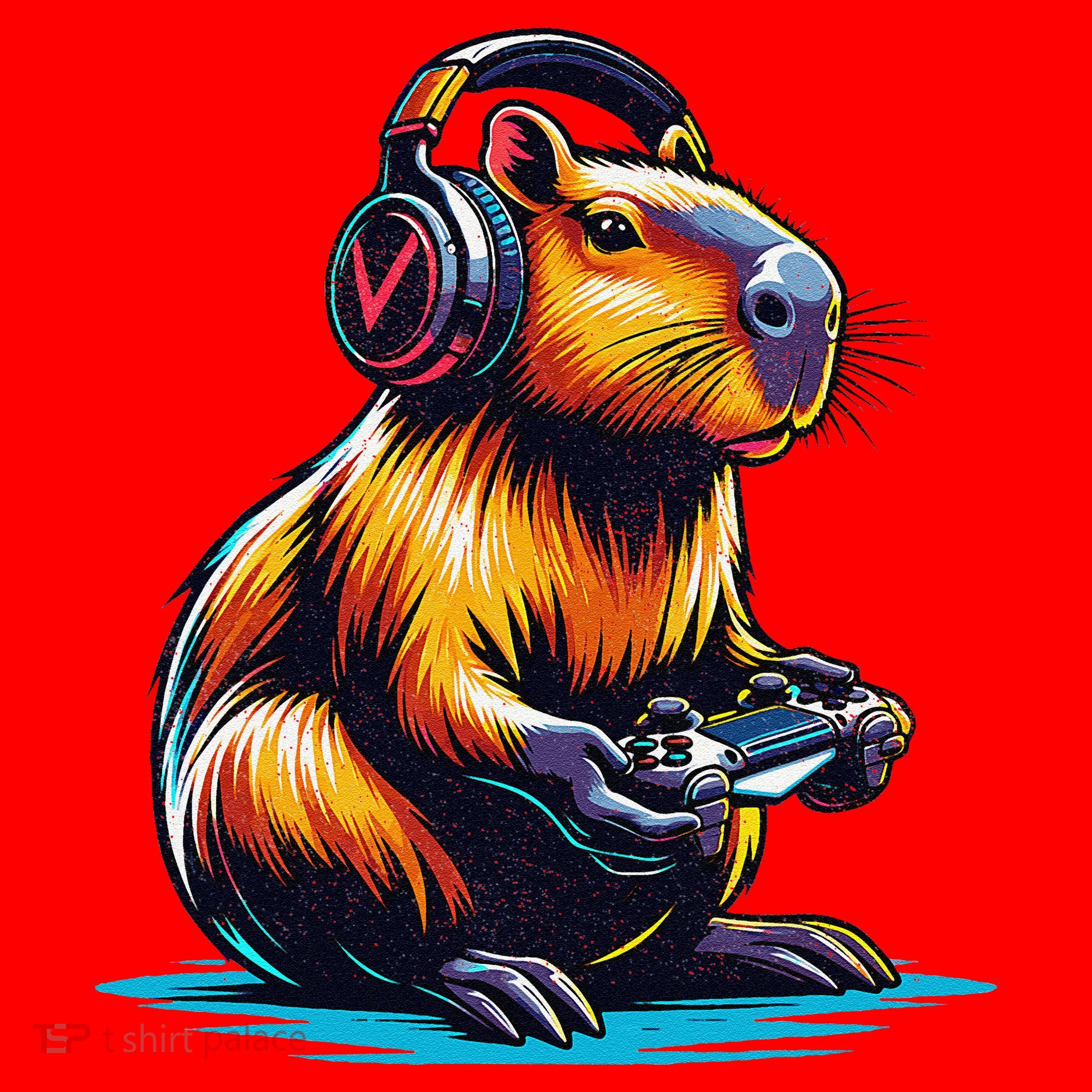 Capybara Funny Capybara Rodent & Video Games Lover Santa Hat