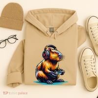 Capybara Funny Capybara Rodent & Video Games Lover Hoodie thumb 4