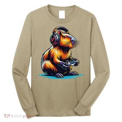 Capybara Funny Capybara Rodent & Video Games Lover Long Sleeve Shirt