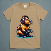 Capybara Funny Capybara Rodent & Video Games Lover T-Shirt thumb 5
