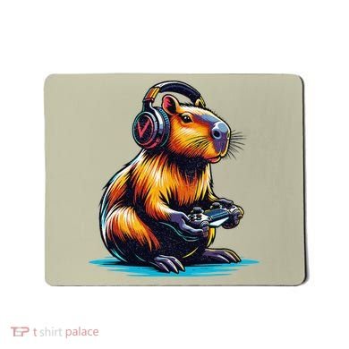Capybara Funny Capybara Rodent & Video Games Lover Mousepad